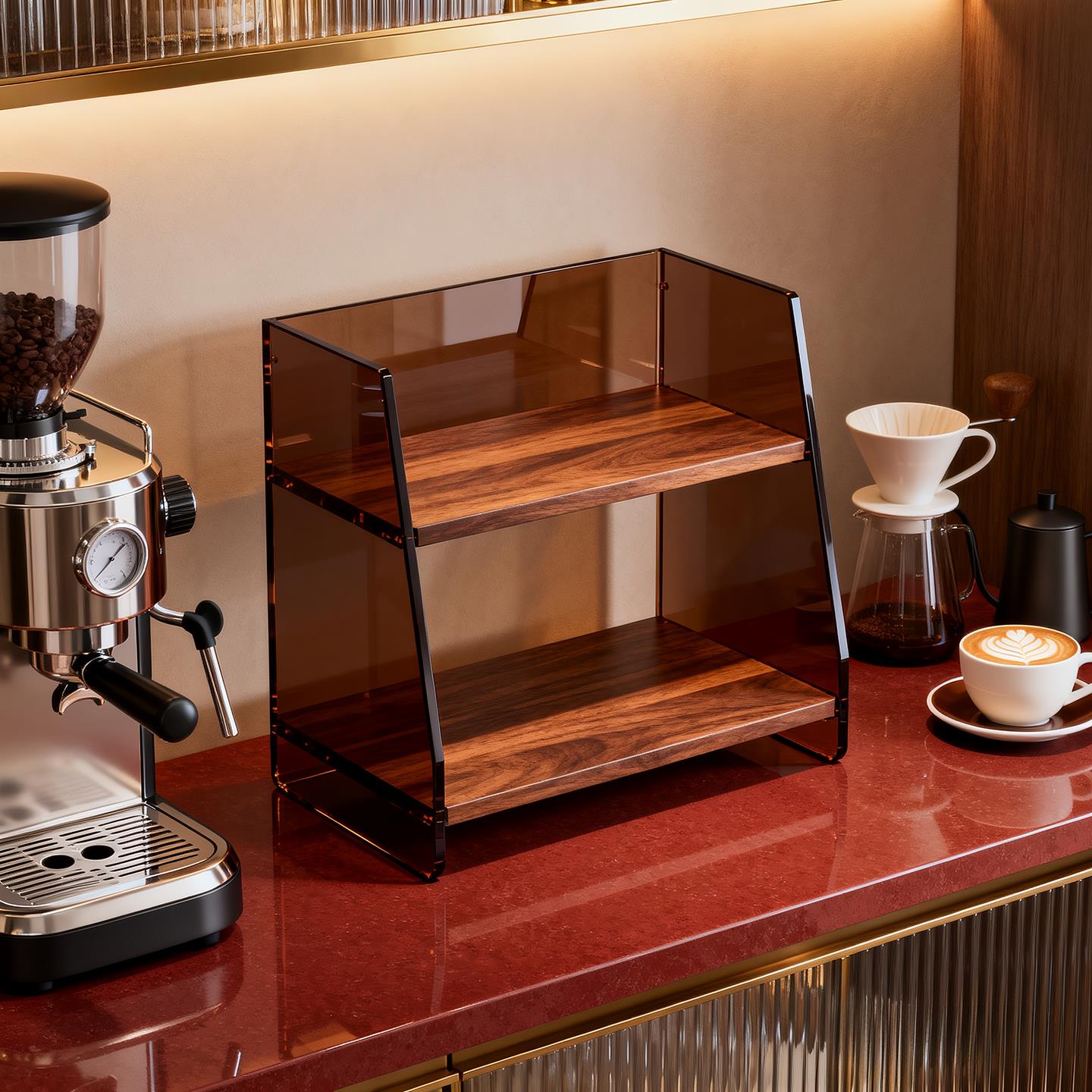 高颜值桌面亚克力杯子置物架餐桌茶几台面多层马克杯茶杯收纳架子