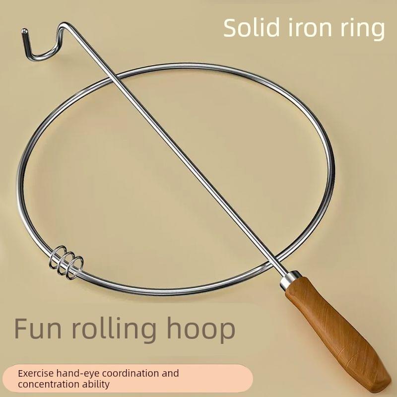 38cm50cm实心儿童滚铁环滚传统怀旧玩具推铁环铁圈环民间健身玩具