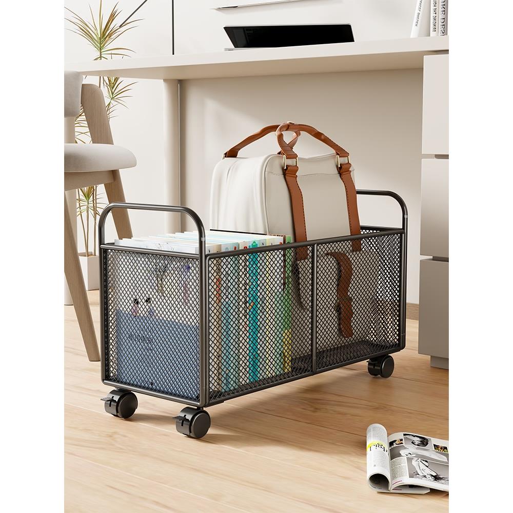 学习桌下落地带轮书包收纳箱可移动整理箱书籍课本学习用品储物箱