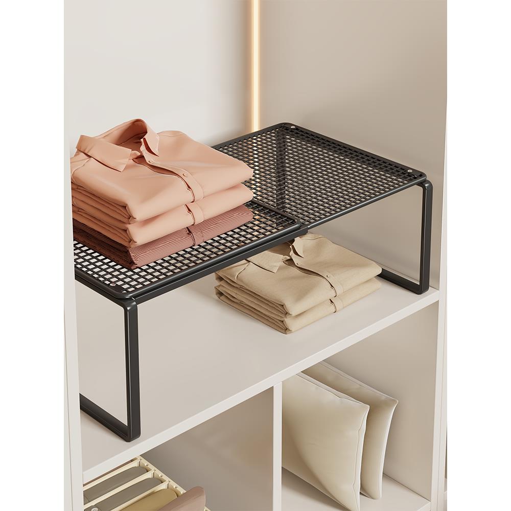衣柜分层隔板可伸缩衣橱隔断衣物放置架家用鞋柜多功能整理收纳板