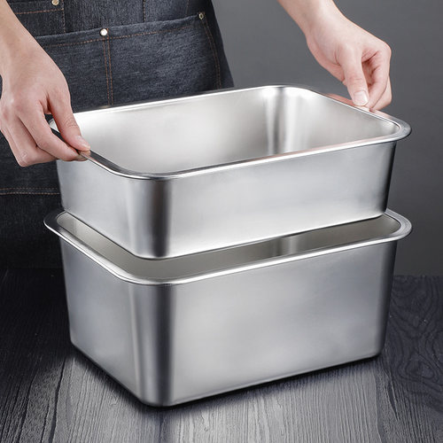 不锈钢方盆带盖长方形铁盆子