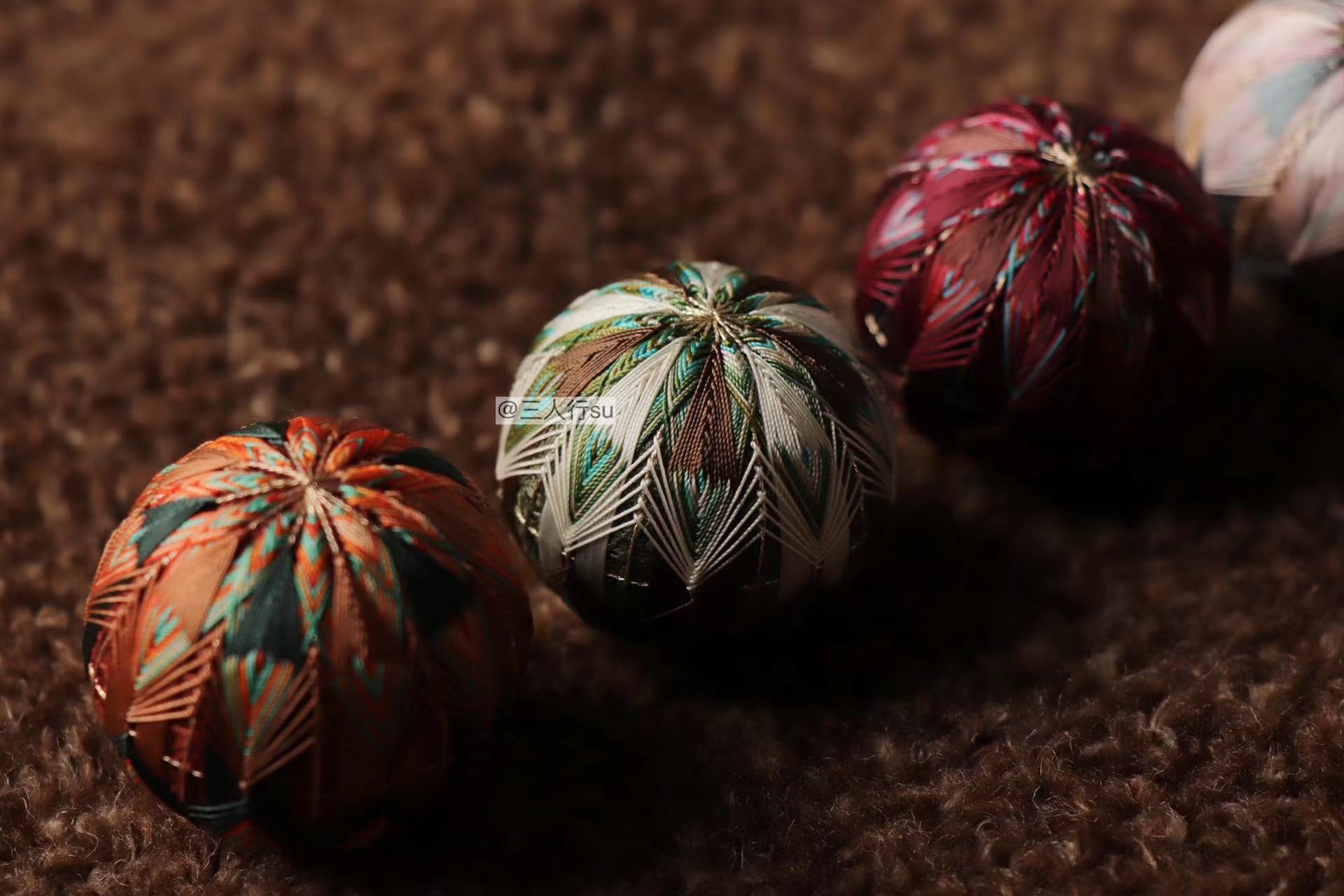 春日街景 手鞠球车挂材料包 球体直径4cm不含素球 生日礼物伴手礼