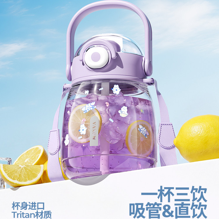 Vanow大容量吸管水杯子女生吨桶吨学生水壶夏季大肚杯2026年新款