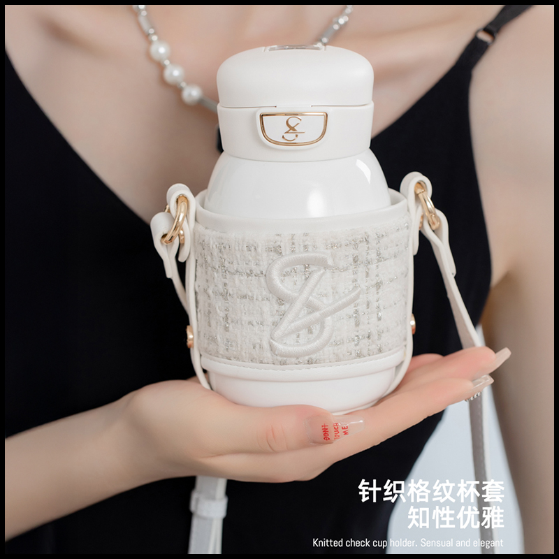 Vanow斜跨双饮吸管小香风保温杯