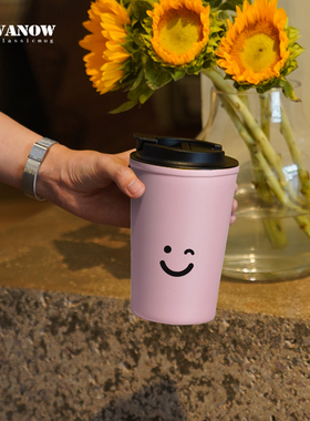 Vanow保温杯女水杯子随行男多巴胺高颜值316不锈钢便携学生咖啡杯