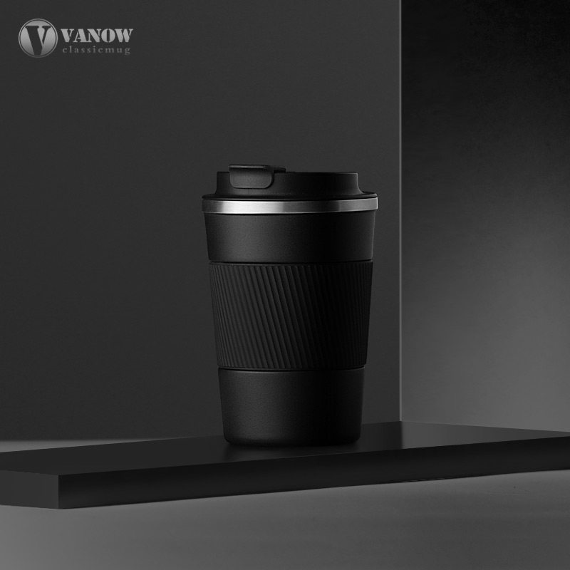 Vanow咖啡杯男士便携陶瓷内胆不锈钢车载随行保温水杯子2024新款