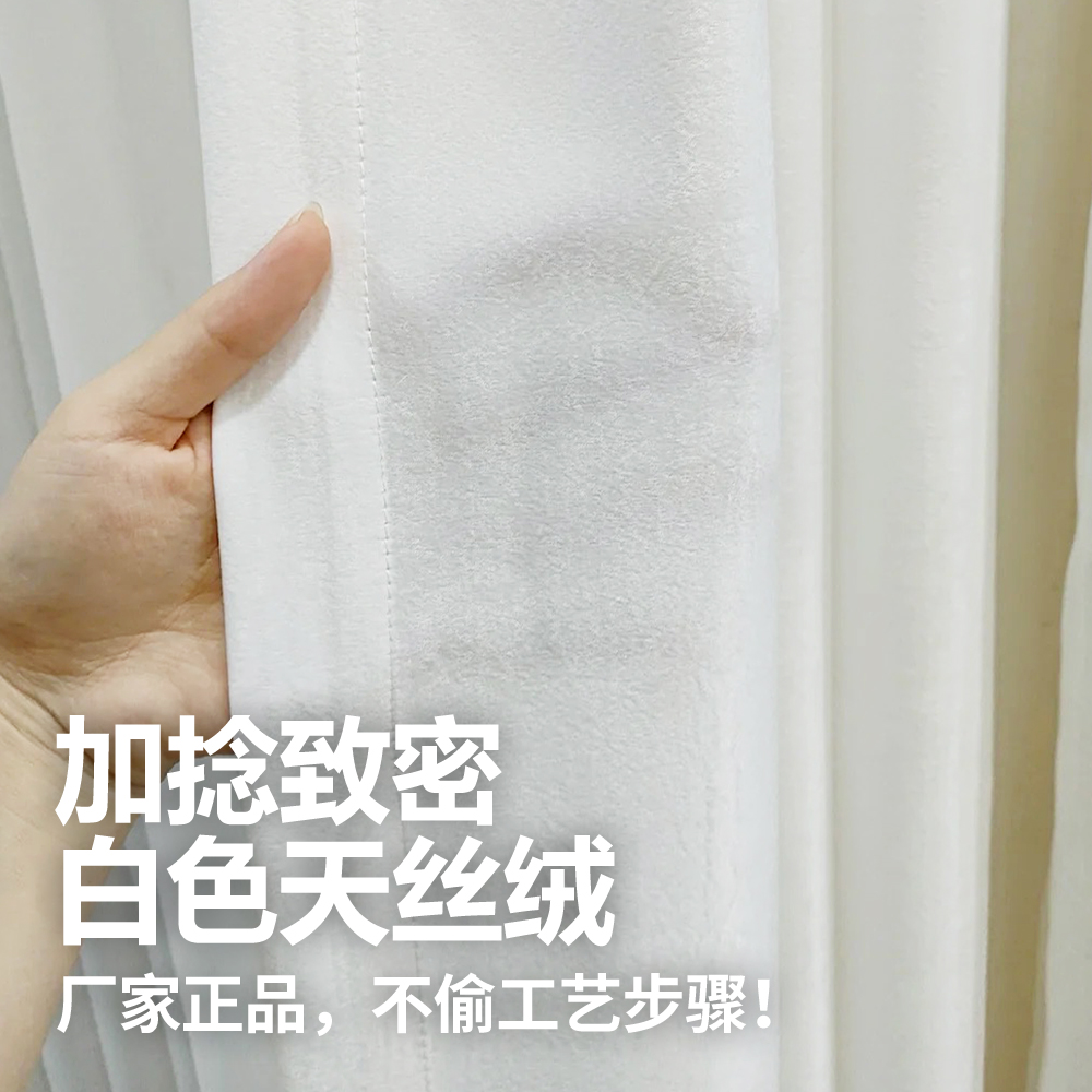 天丝绒卧室现代透光不透人纱帘