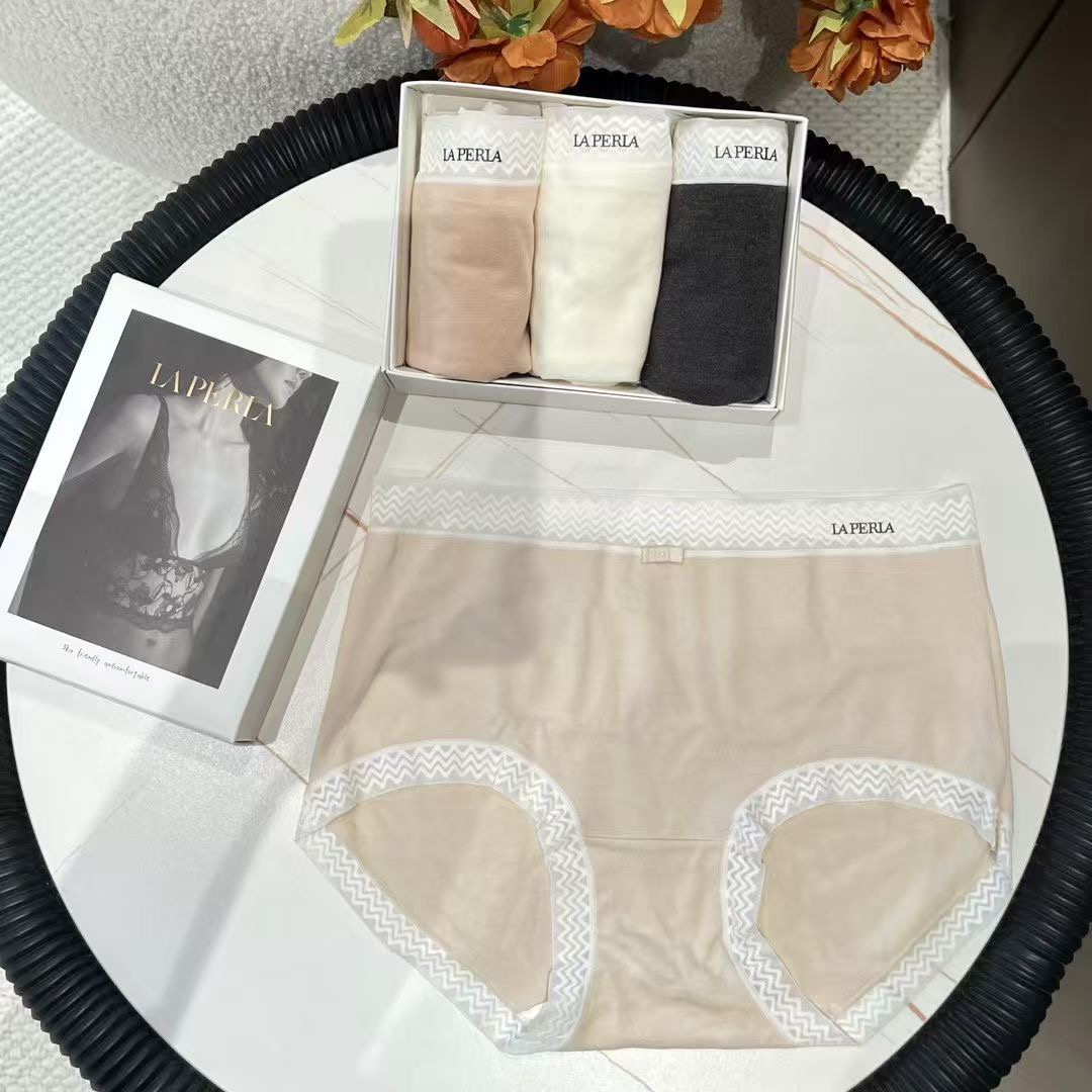 【DY】四条装！LP网纱腰边磨毛女士内裤亲肤柔软羊绒质感高弹保暖