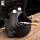 陶迷创意可爱动物烟灰缸创意个性 潮流家用防风防飞灰车载小号烟缸