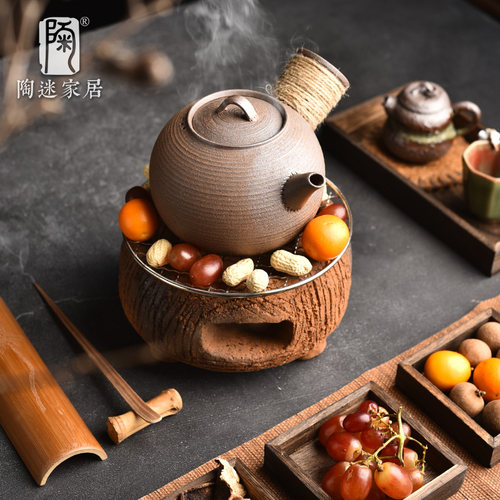 陶迷粗陶煮茶壶提梁壶围炉煮茶