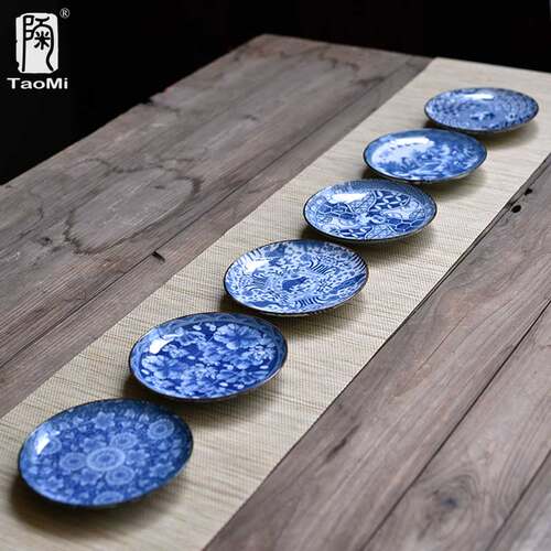 陶迷复古青花陶瓷粗陶壶承茶具