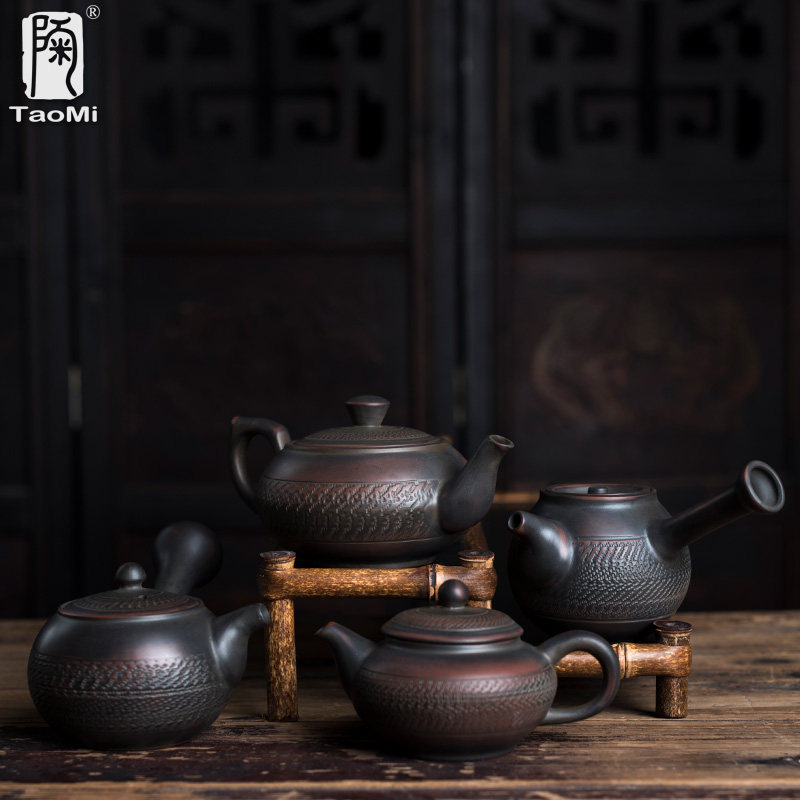 陶迷紫陶茶壶陶瓷茶壶功夫茶具西施壶纯手工跳刀坭兴陶侧把紫砂壶