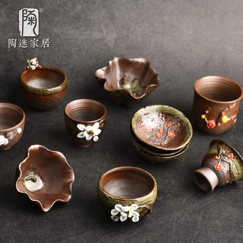 清水柴烧茶杯个性主人杯