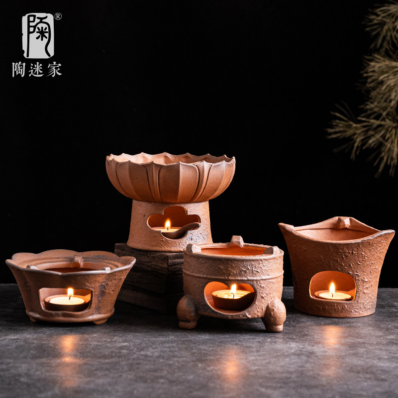 陶迷粗陶温茶底座复古手作陶瓷烤炉茶增香蜡烛熏香植物雪松香薰炉,餐饮具,煮茶炉,淘宝优惠券,粉丝福利购,淘宝优惠卷