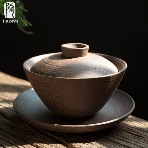 陶迷无忧粗陶盖碗大号无釉配件