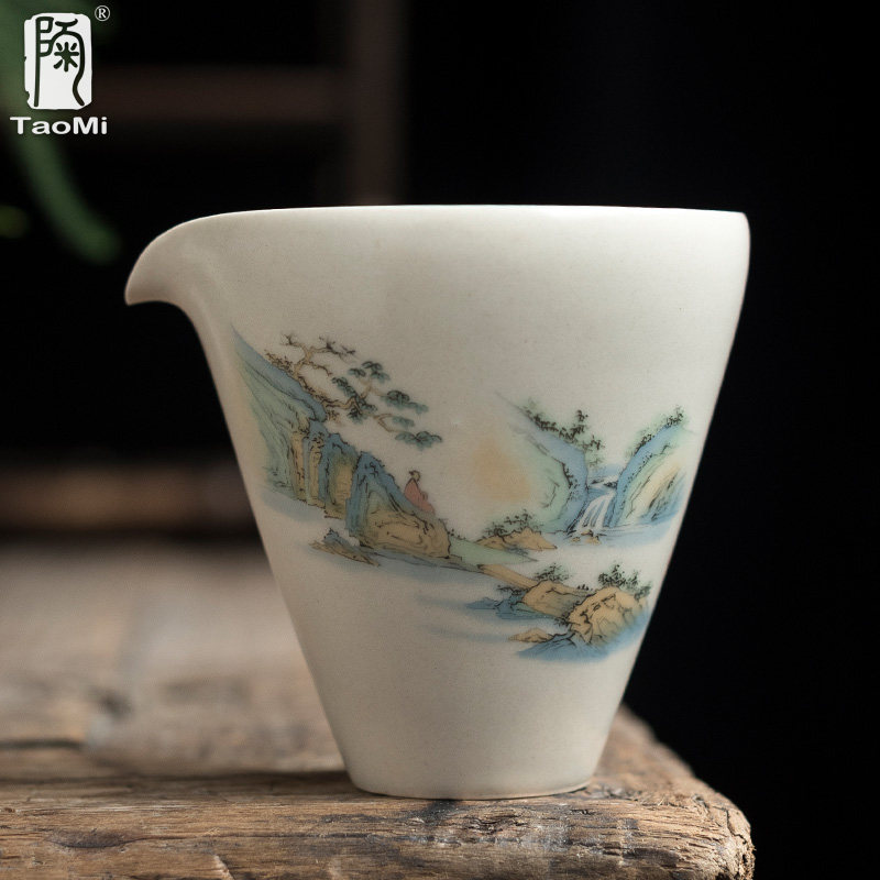 陶迷手绘工笔画公道杯大容量陶瓷家用分茶器大号茶海功夫茶道配件,餐饮具,公道杯,淘宝优惠券,粉丝福利购,淘宝优惠卷