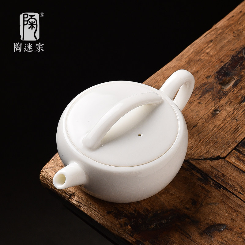 德化白瓷汉瓦壶羊脂玉瓷凤鸣壶手工宽口茶壶中式家用单壶功夫茶具,餐饮具,茶壶,淘宝优惠券,粉丝福利购,淘宝优惠卷