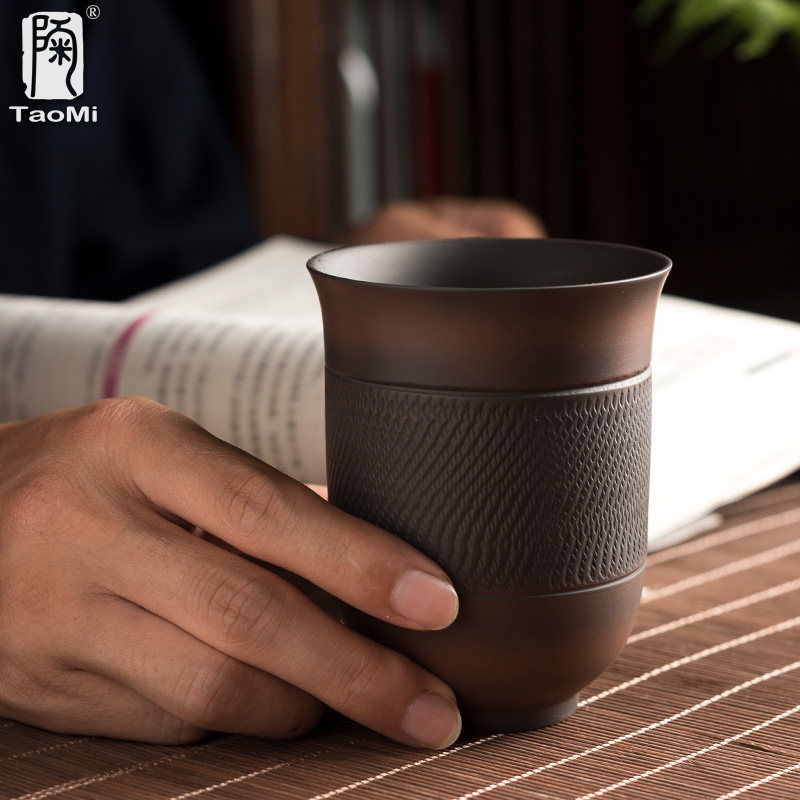 陶迷紫陶主人杯家用陶瓷手工大容量茶杯品茗杯单杯功夫大茶碗水杯