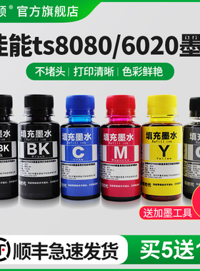 埃斯顿适用canon佳能TS8080 6020打印机连供墨水ts9020 8020 5020 9080 5080 MG7780 6880喷墨填充五5色六6色