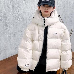 儿童羽绒服女童冬装2024新款宝宝加厚保暖外套男童黑白双面衣服潮