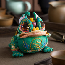 放羊班中国非遗香囊刺绣手工diy材料包立体茶宠金蟾摆件吉祥物