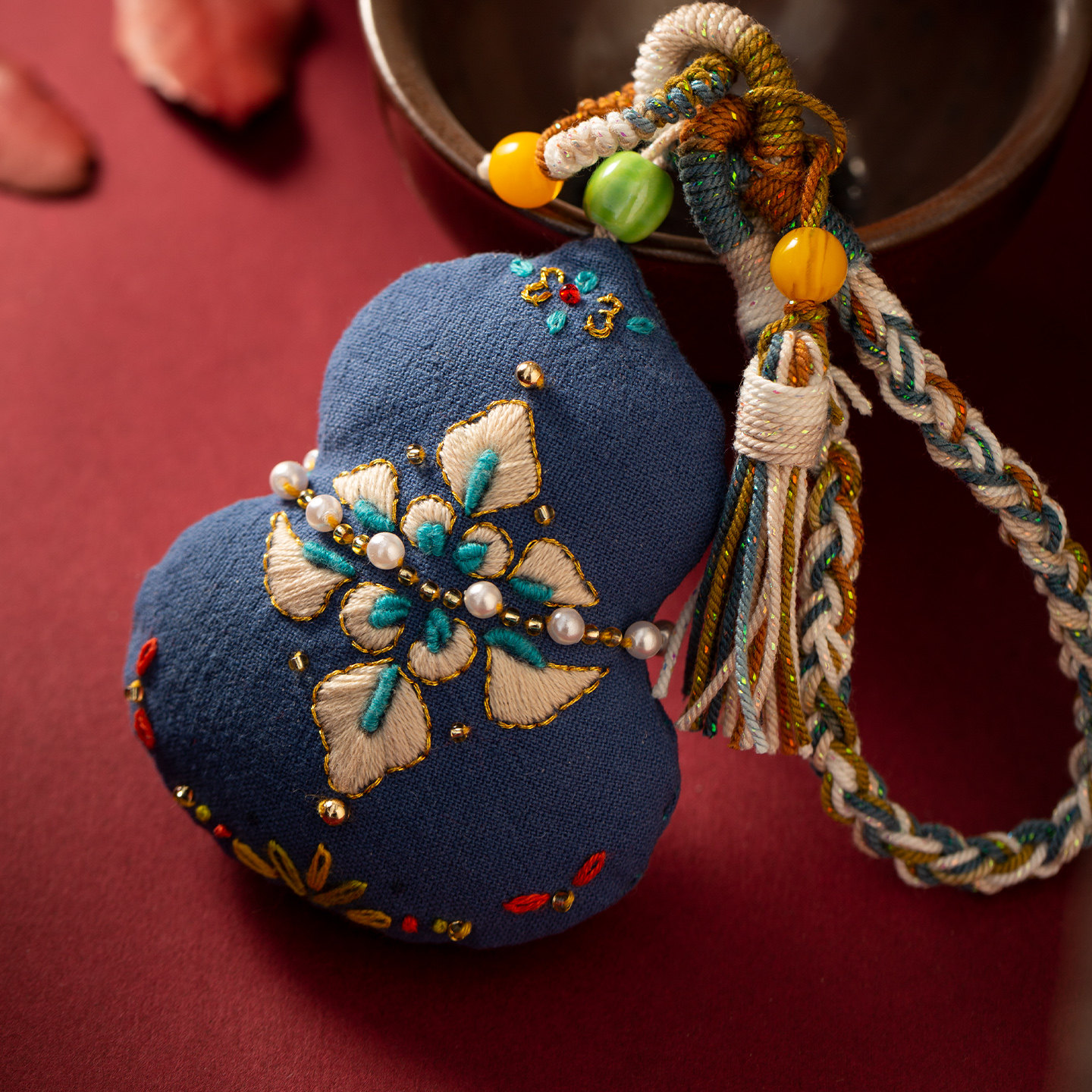 放羊班国潮风葫芦平安符刺绣手工diy材料包钥匙扣包挂件创意礼物,节庆用品/礼品,钥匙扣,淘宝优惠券,粉丝福利购,淘宝优惠卷