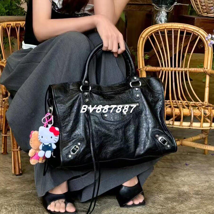 【顶奢】巴黎油蜡皮真皮迷你机车包大容量手提托特包单肩斜挎包