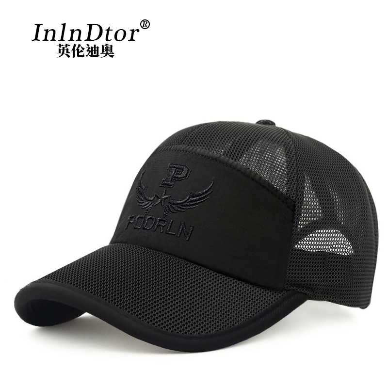英伦迪奥夏季网帽男棒球帽全网顶透气户外遮阳钓鱼帽薄网眼太阳帽