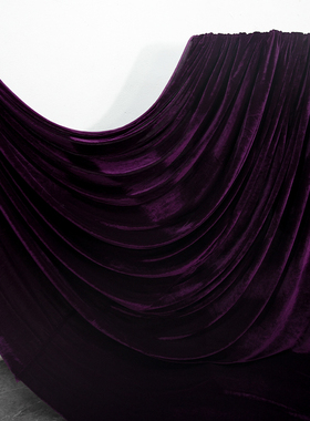 金丝绒布料深紫色桌布定制钢琴罩舞台幕布背景布沙发罩丝绒布料
