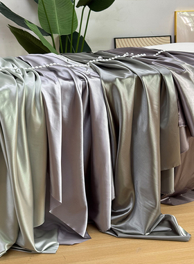 银灰色系丝滑布料面料丝绸亮面布料高密度色丁仿真丝婚庆装饰背景