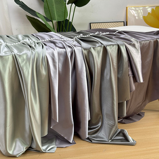 银灰色系丝滑布料面料丝绸亮面布料高密度色丁仿真丝婚庆装饰背景