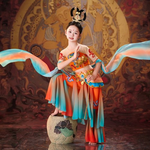 新款儿童敦煌舞蹈演出服