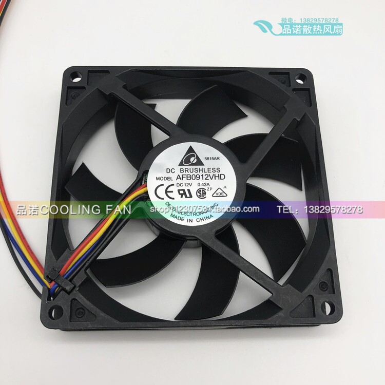 台达 AFB0912VHD HHD 9020 12V 0.42A 0.36A 9CM 双滚珠 散热风扇