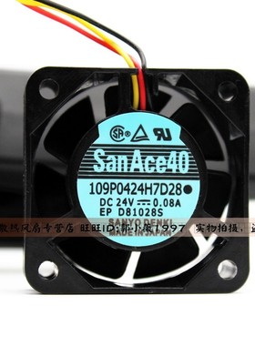 109P0424H7D28 三洋 SANACE40 4015 24V 0.08A 数控机床风扇