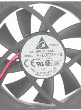 全新 AFB0724HHB 12V 0.25A 70*70*15mm 两线 24V散热风扇