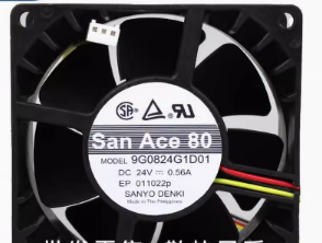 三洋 SANYO 9G0824G1D01 24V 0.56A 80*80*38MM 3线 轴流散热风扇