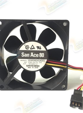 全新 san ace80 109R0824G4D01 8025 24V 变频器风扇 0.2A 3线