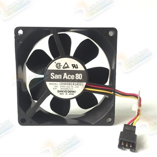 全新 san ace80 109R0824G4D01 8025 24V 变频器风扇 0.2A 3线