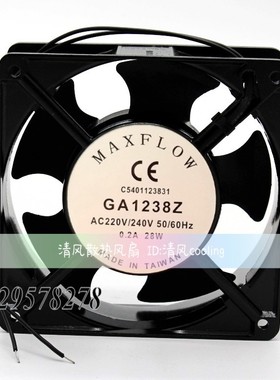 正品全新MAXFLOW GA1238Z 220V  0.2A 28W4 12厘焊米 机柜 风扇