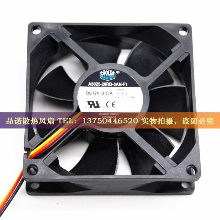 COOLER MASTER A8025-28RB-3AN-F1 12V 0.30A 8CM 8025 机箱风扇