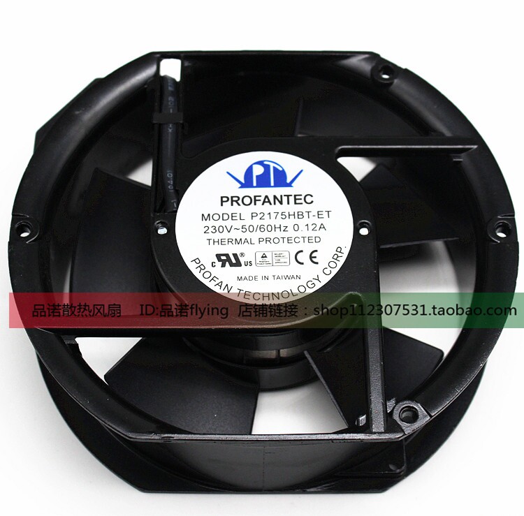 台湾PROFANTEC P2175HBT-ET 230V 0.12A 50/60Hz 工业 机柜 风扇