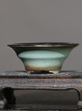紫砂花盆掌上斗盆陶瓷盆景盆微型