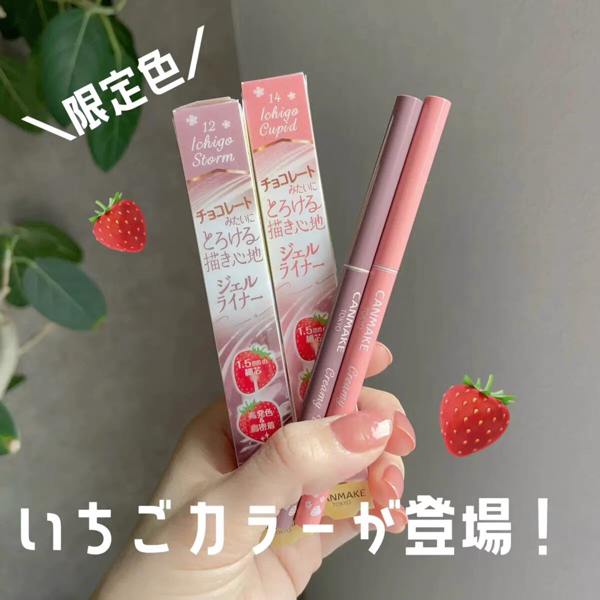 限定再发售！草莓色 CANMAKE眼线胶笔12号/14号 粉嫩丝滑细头