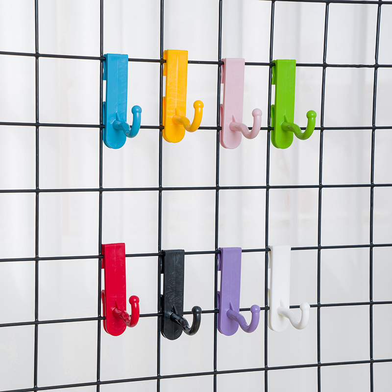加粗塑料挂勾铁丝网钩网片网格片挂钩网勾服装店钩子格子网收纳钩