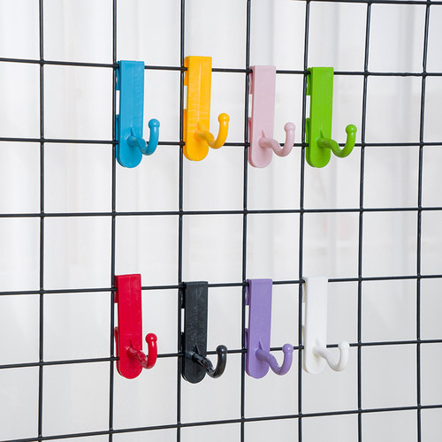 加粗塑料挂勾铁丝网钩网片网格片挂钩网勾服装店钩子格子网收纳钩