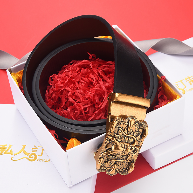 巴英达扣无牙潮年轻人商务裤腰带