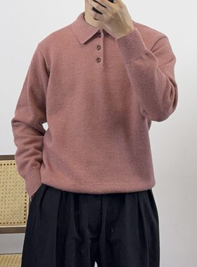 秋冬棕色软糯针织衫打底衫