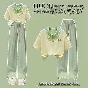 女童韩系高级感穿搭套装2026夏季新款中大童超好看短袖t恤两件套