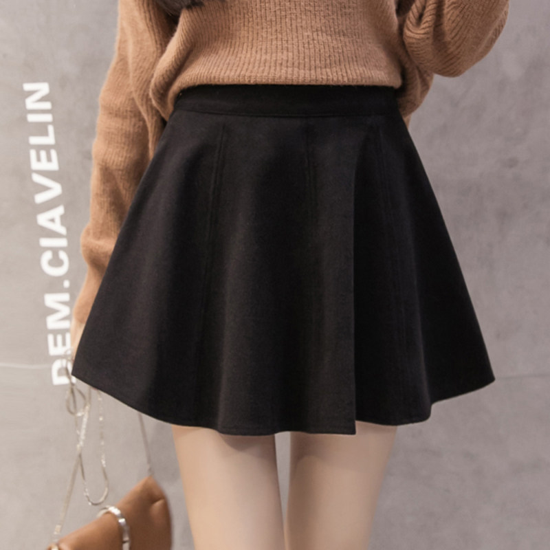 2021秋冬新款学生百褶裙高腰毛呢短裙蓬蓬裙黑色a字半身裙伞裙女在类目 女装/女士精品, 半身裙中 - 来自Buy2taobao.com提供专业的淘宝代购服务