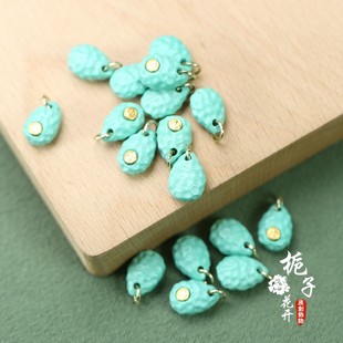 约11 饰配件手链挂饰气质J206 5mm绿松石水滴珠陨石坑DIY吊坠装